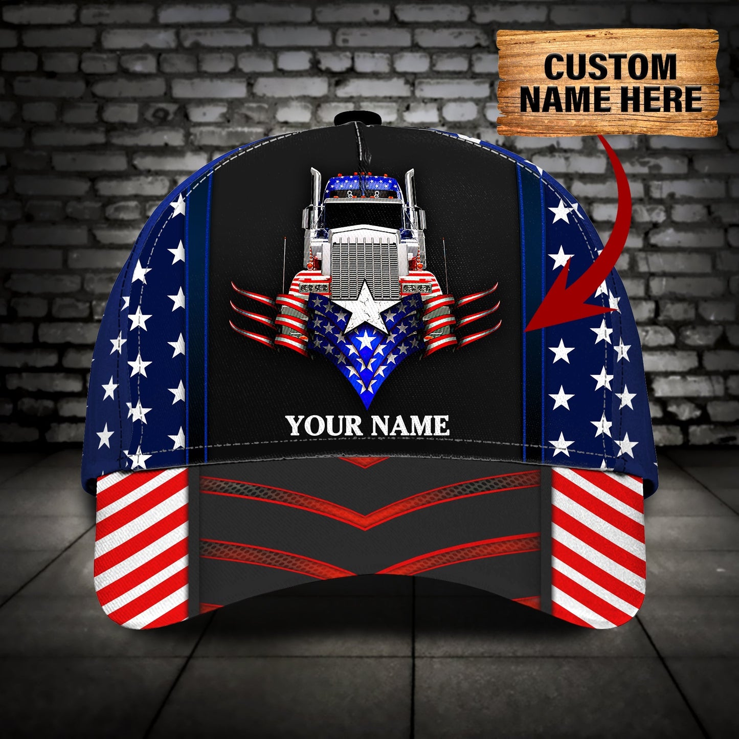 3D Classic Cap Custom Name American Trucker Classic Cap Lasfour CA0516