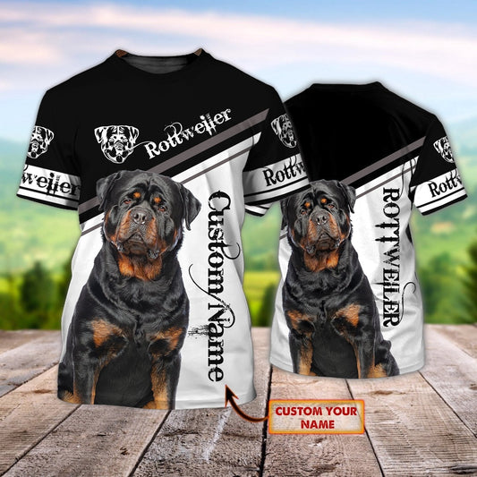 Personalized Name 3D Tshirt With Rottweiler, Cute Rottweiler Dog Shirt For Men Women TO1103