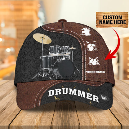 3D Classic Cap Drum Lovers 010 Personalized Name Cap Lasfour CA0739