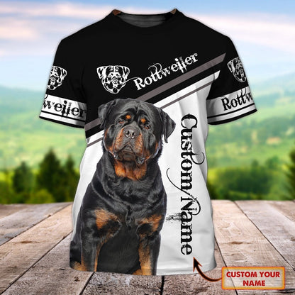 Personalized Name 3D Tshirt With Rottweiler, Cute Rottweiler Dog Shirt For Men Women TO1103