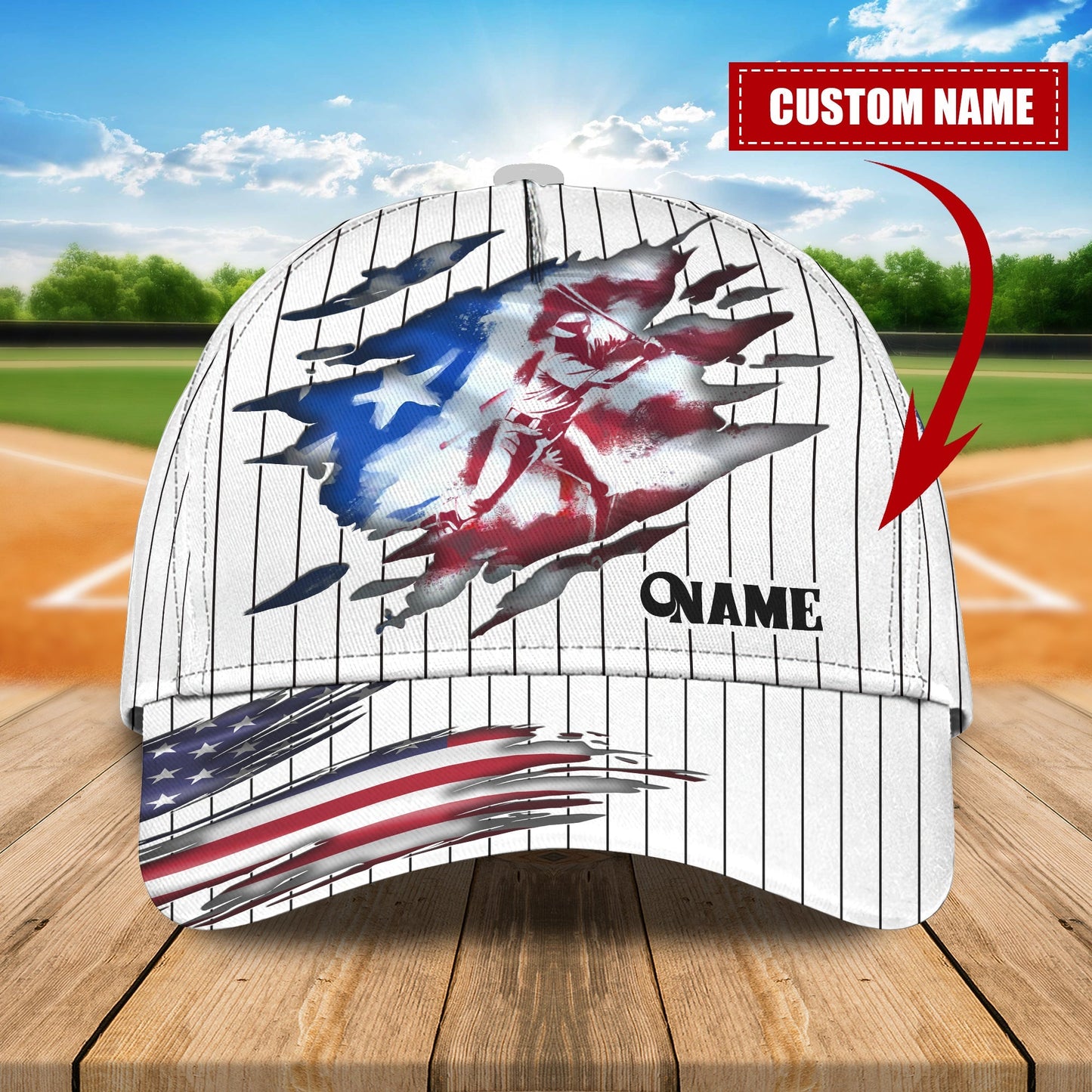 3D Classic Cap Baseball 2 Personalized Name Cap Lasfour CA0907