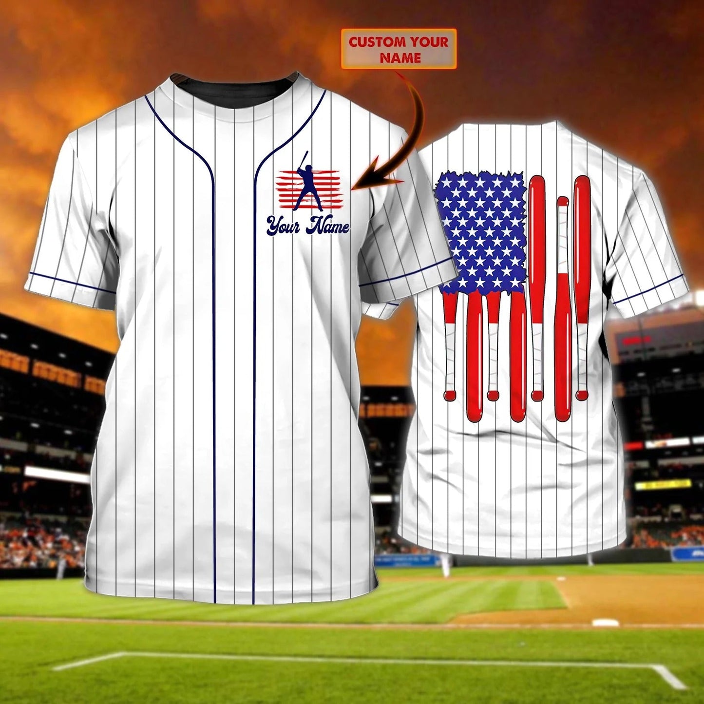 Custom American Baseball 3D Shirt For Men Women, Baseball Lover Gifts TO2500