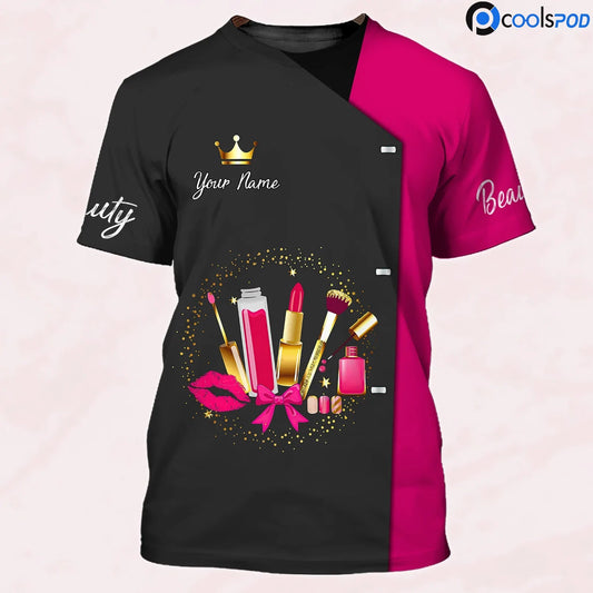 Custom 3D All Over Print Beauty Consultant Pink & Black T shirt, Gift For Beauty Technician TO2646