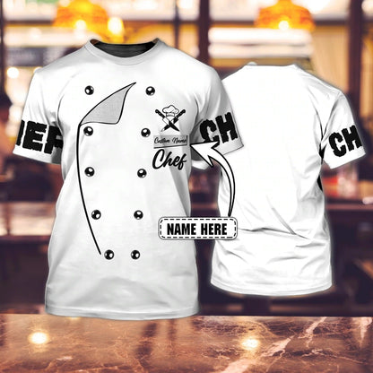 Personalized Master Chef Skull Tee 3D Shirt, Sublimation Skull Master Chef For Cooking Lover, Present For Chef TO0265