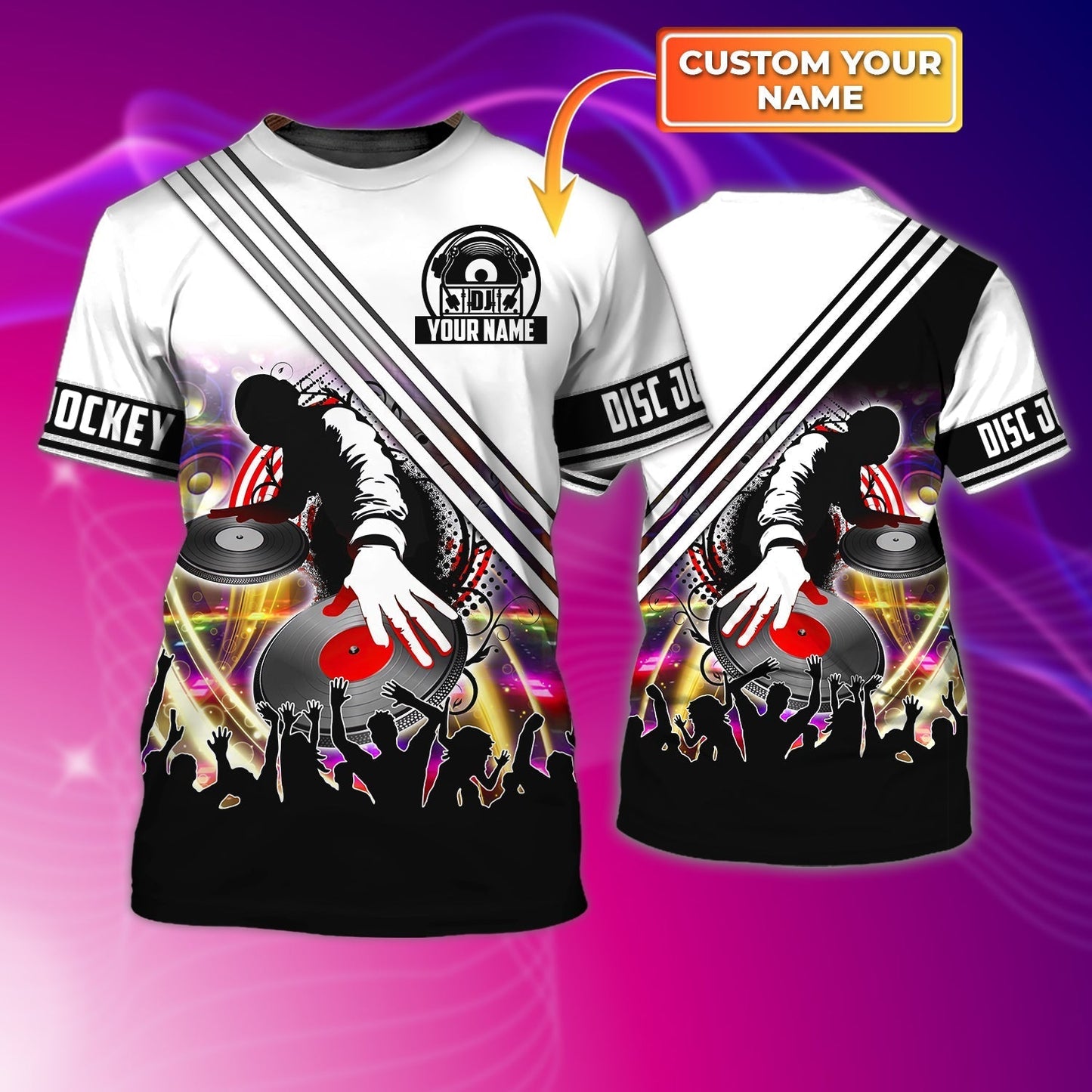 Custom Dj T Shirt For Men Women Deezay Lover Shirt Night Club Dj Uniform 3D Shirt TO1918