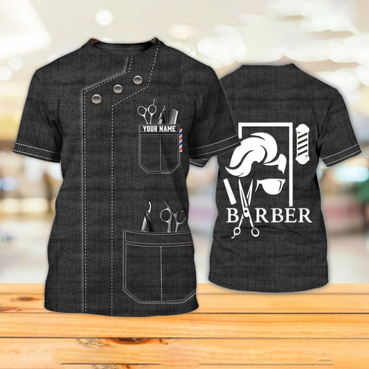 Custom Barber Shirt, Barbershop T Shirt Men Women, Barber Shop Uniform, Gift For A Barber TO2650