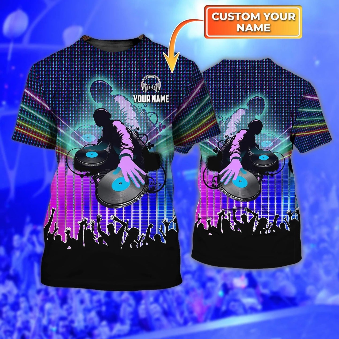 3D Print Disc Jockey T Shirt, Custom Men DJ Shirt, Unisex T Shirt DJ Design, Music Party Bar Club Shirt TO2512