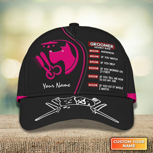 3D Classic Cap My Craft Dog Groomer Pet Groomer Uniform Pink Salon Pet Personalized Name 3D Cap 679 Lasfour CA2168