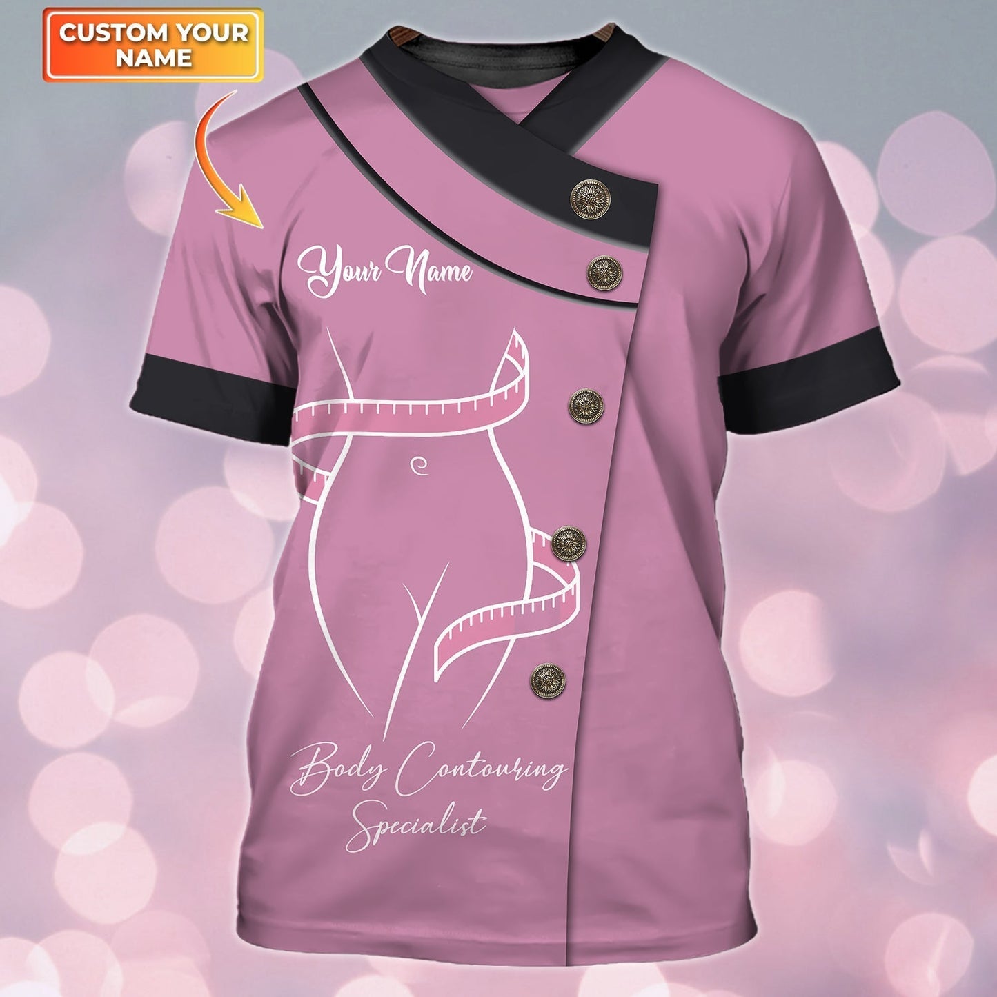 Custom 3D T Shirt Body Contouring Specialist Pink Shirts Women TO1147