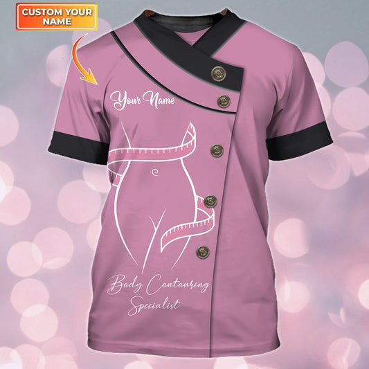 Custom 3D T Shirt Body Contouring Specialist Pink Shirts Women TO1147