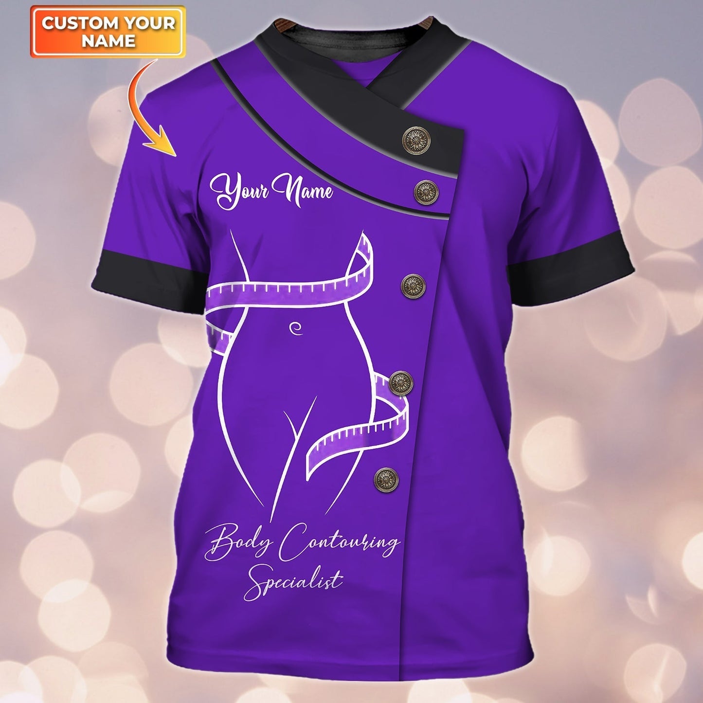 Personalized 3D Tshirt Tad Body Contouring Specialist Purple Shirt TO1276