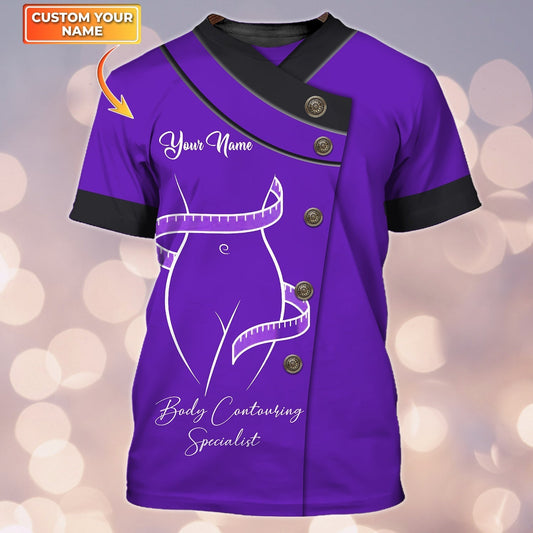 Personalized 3D Tshirt Tad Body Contouring Specialist Purple Shirt TO1276