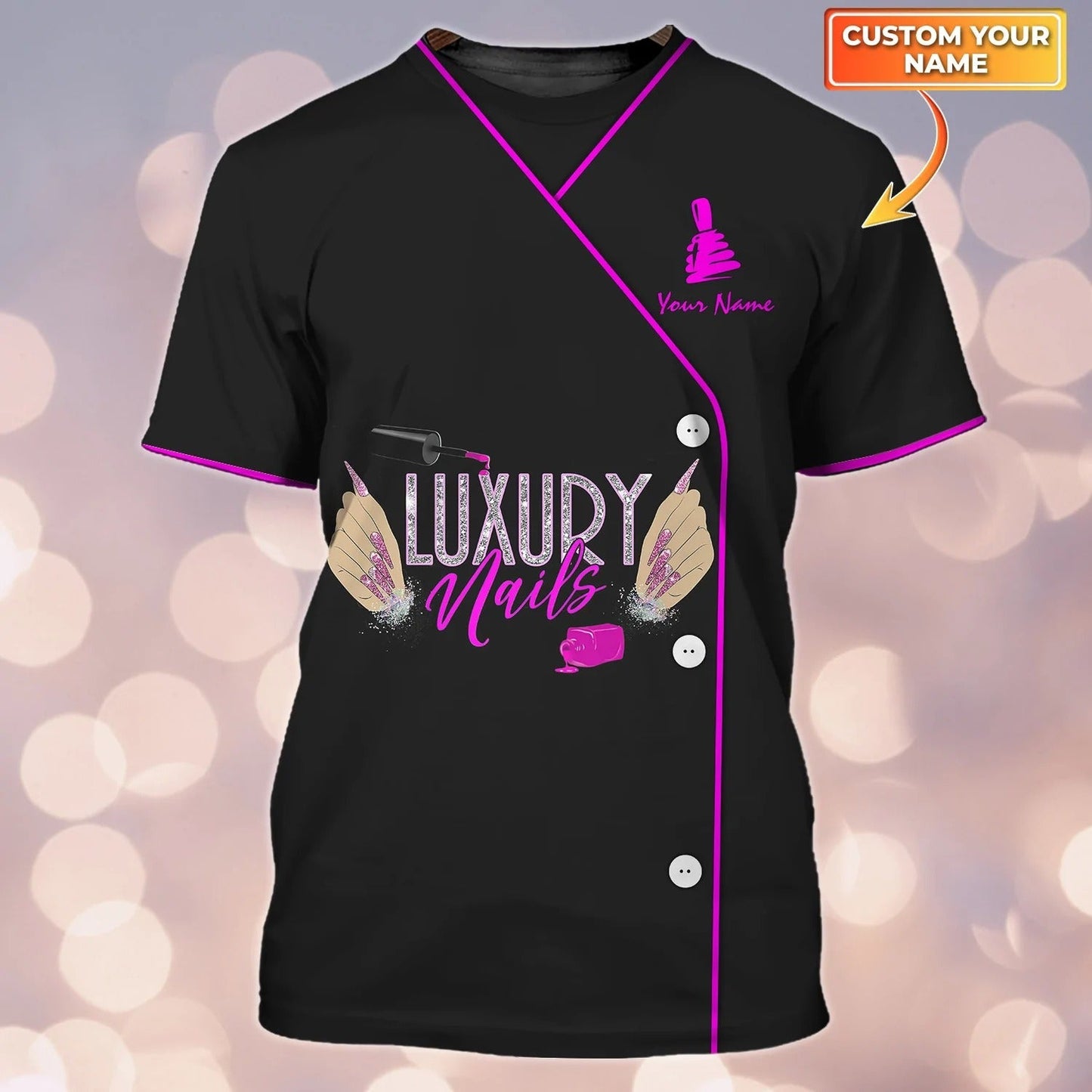 Luxury Nails Personalized 3D Tshirt Manicurist Gift For Nail Tech TO2449