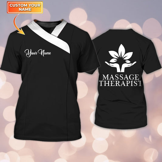 Custom Black Massage Therapist 3D All Over Print Shirt, Gift For Massage Person TO1134