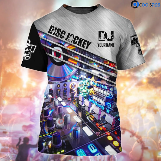 Custom 3D All Over Print Disc Jockey T Shirt, Bar Party Deezay Club Uniform, DJ Musician Shirts TO2605