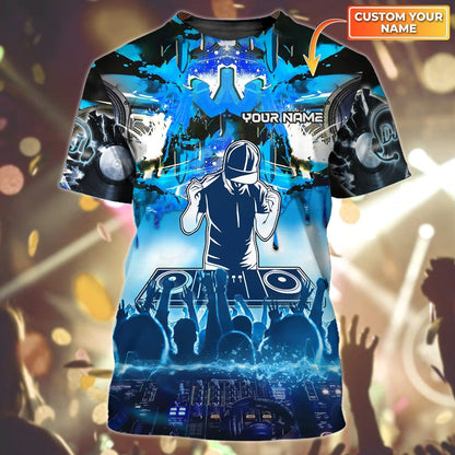 Customized With Name Colorful 3D T Shirt For Dj, Unisex 3D Deejay Tee Shirts, Musican Playing Dj Shirts TO0036