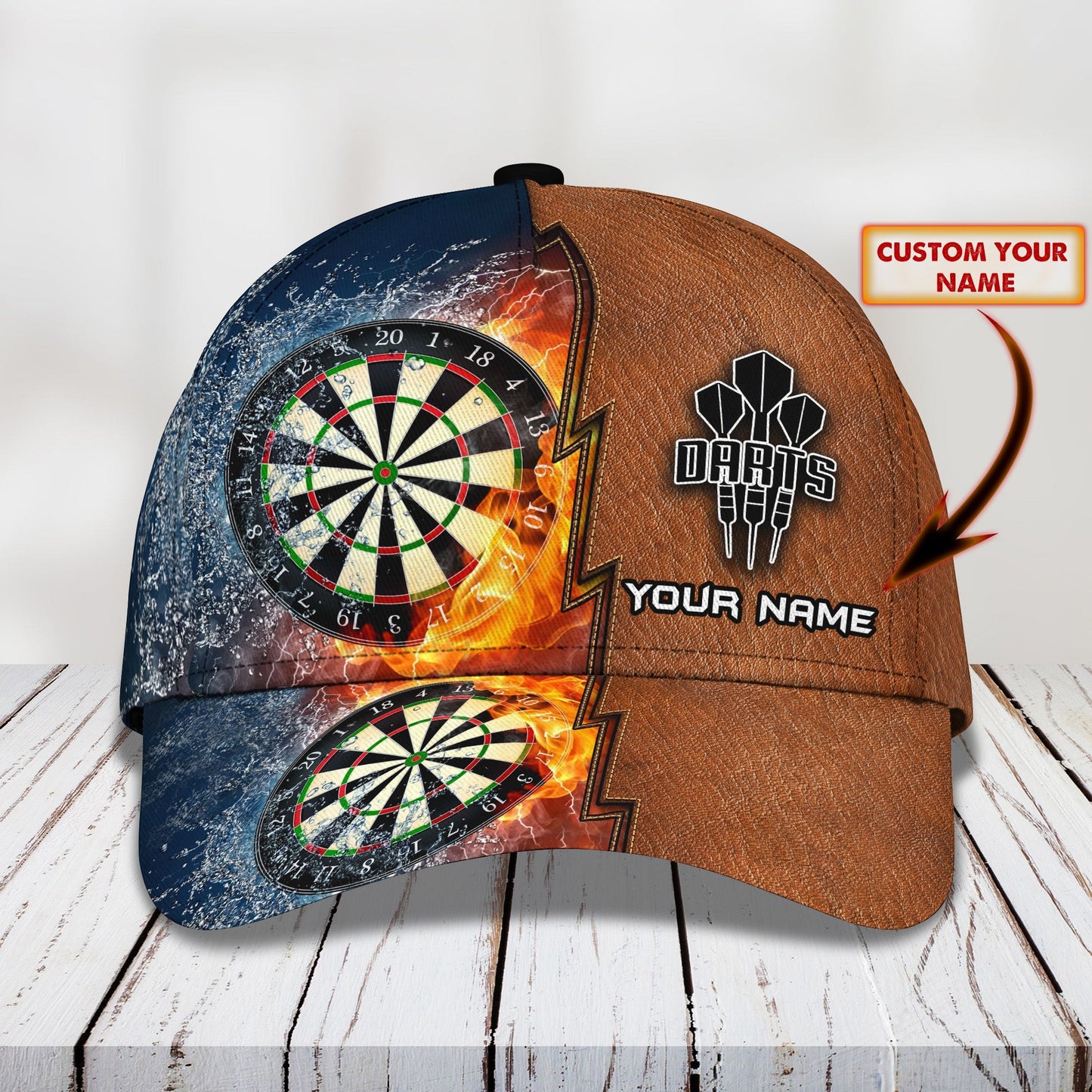 3D Classic Cap Darts Personalized Name Cap 01 Lasfour CA1703