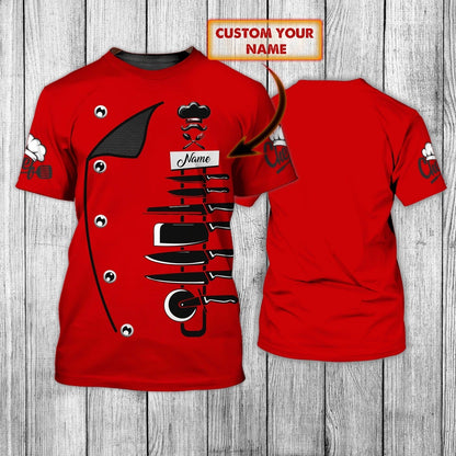 Custom 3D All Over Print Shirt For Chef, Master Chef Tshirt, Sublimation Cooker Shirt, Cooking 3D Shirts TO0260