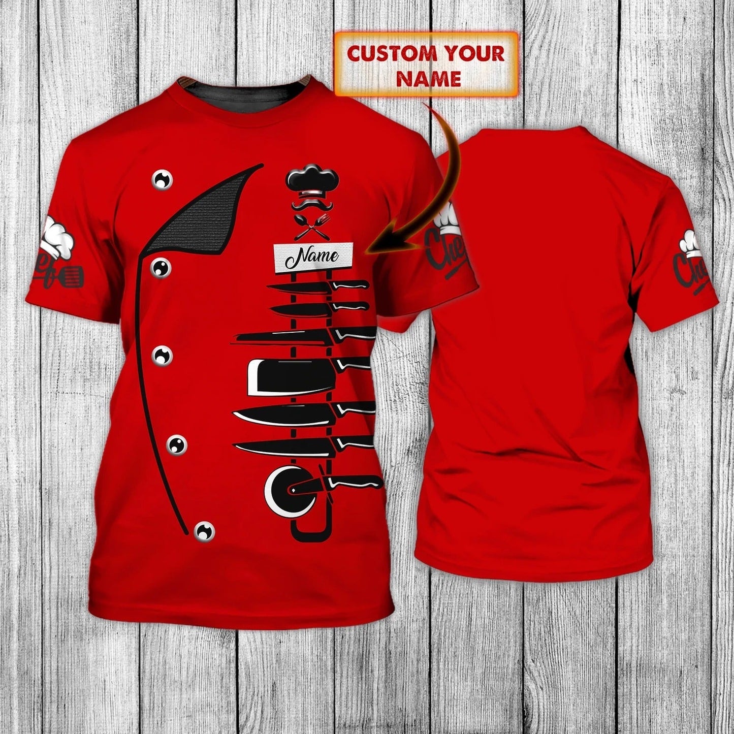 Custom With Name 3D All Over Print Shirt For Master Chef, Gift To Cooking Lover Cooker Gifts, Gift For Chef Birthday Chef TO0263