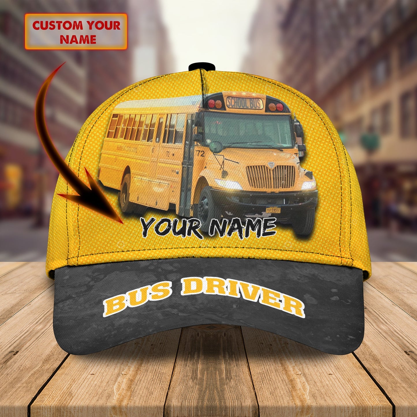 3D Classic Cap Bus 1 Personalized Name Cap Lasfour CA0623