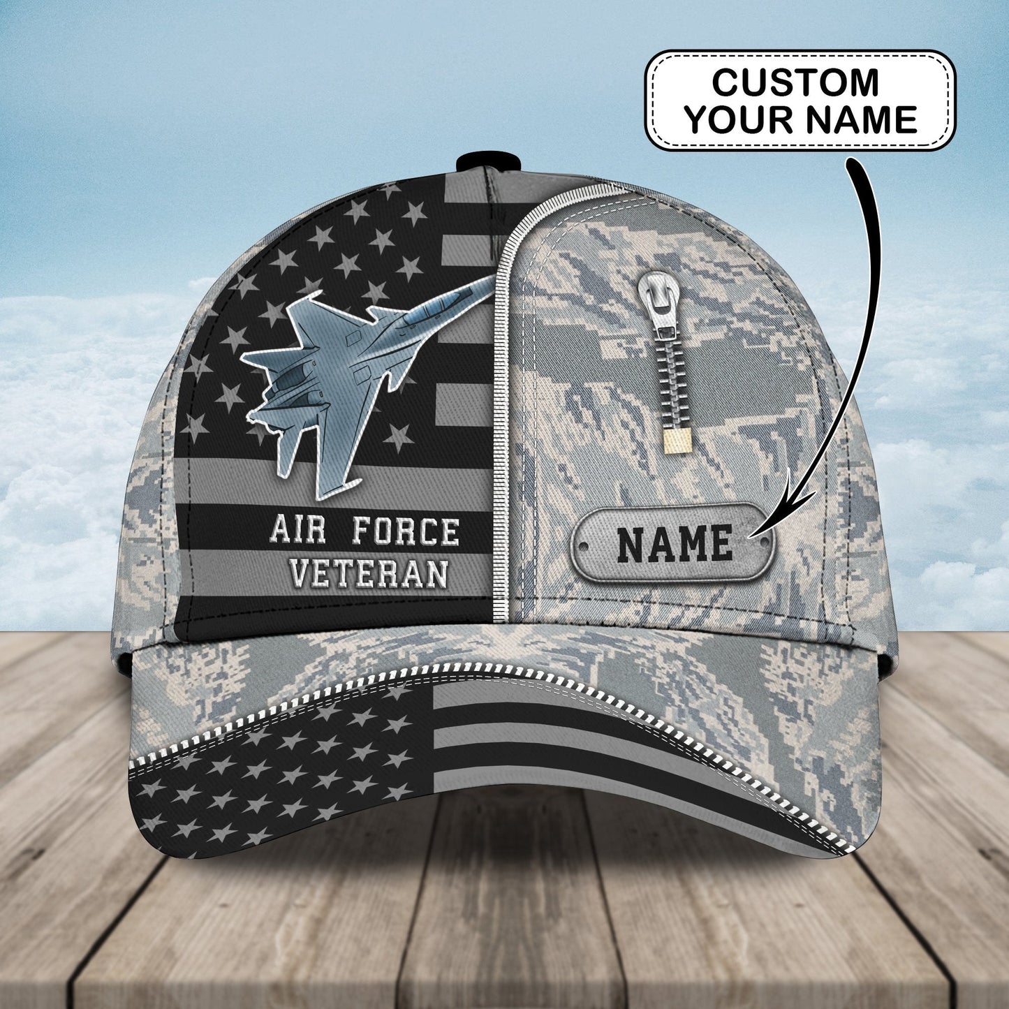 3D Classic Cap Air Force Veteran Personalized Name Cap 322 Lasfour CA1888