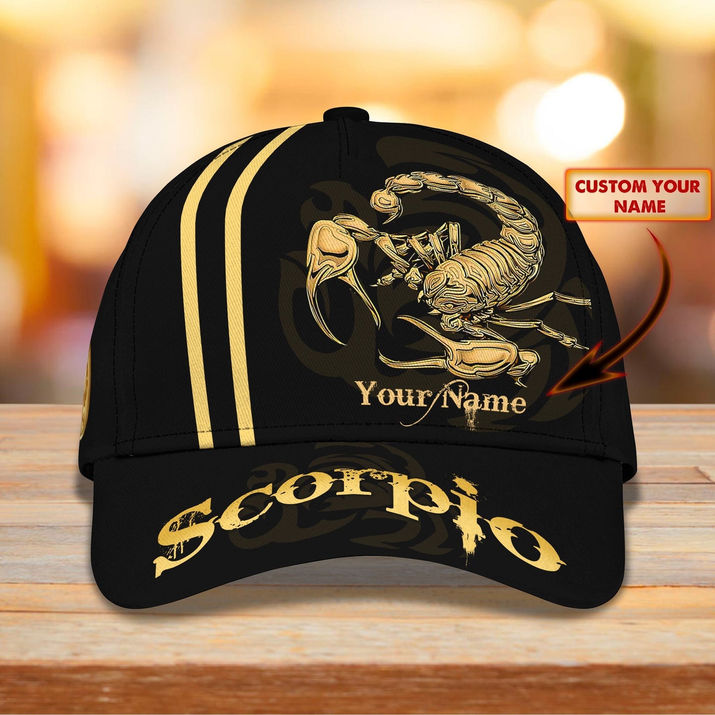 3D Classic Cap Scorpio Personalized Name Cap 79 Lasfour CA2286