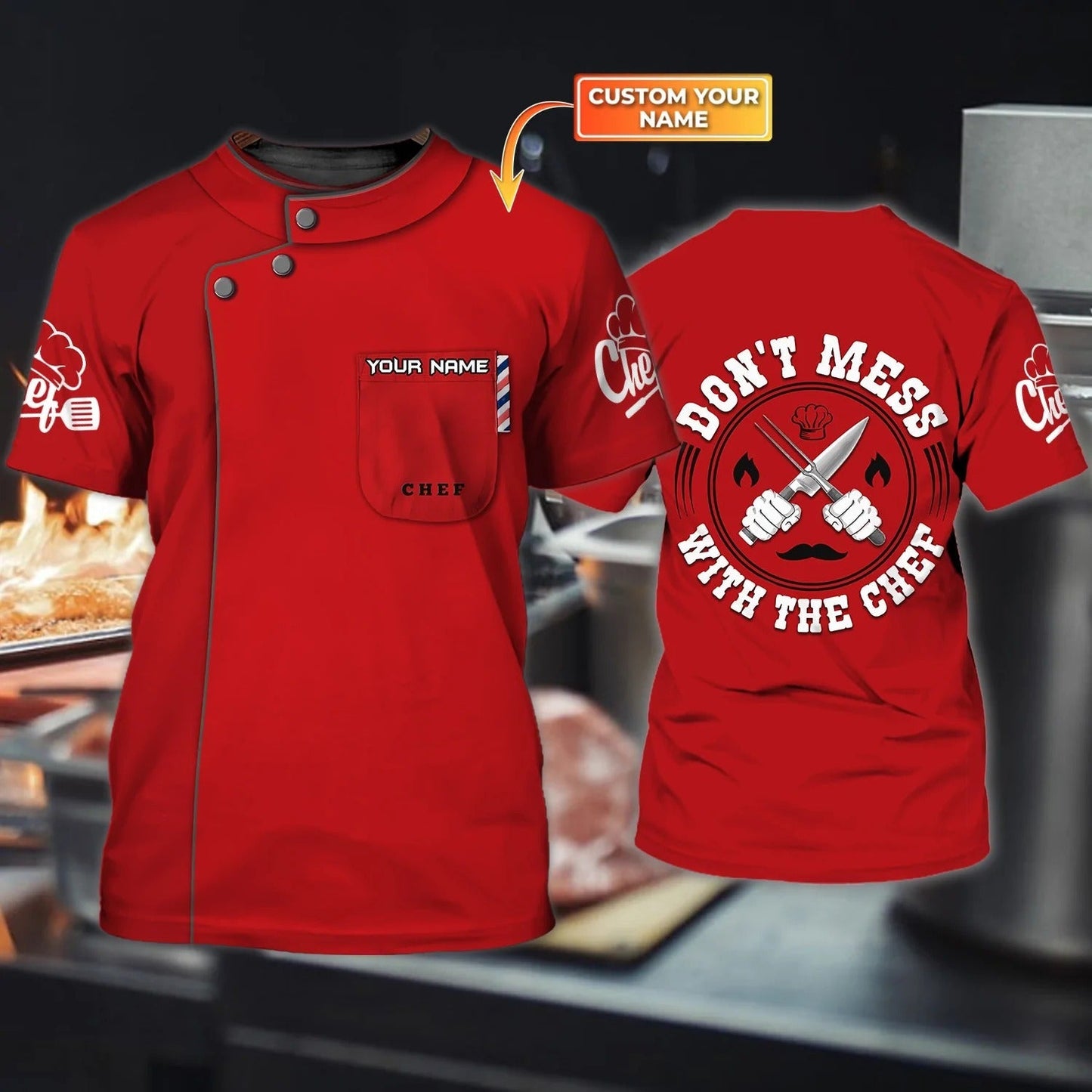 Custom Red Shirt For Master Chef, Best Gift For Chef Friend, Don't Mess With The Chef Shirt TO1028