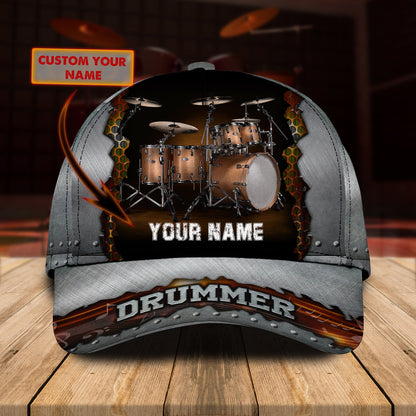 3D Classic Cap Personalized Name Cap Drum 01 Lasfour CA0643