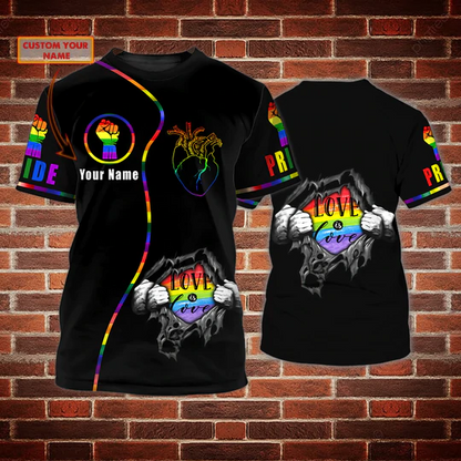 Personalized 3D LGBT T Shirt For Lesbian, I Am Gay T Shirt, Pride Shirts For Gaymer LO0798