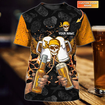 Personalized Hearsay Brewing Co T Shirt Home Of The Mega Pint Skull And Beer Shirts TO1821