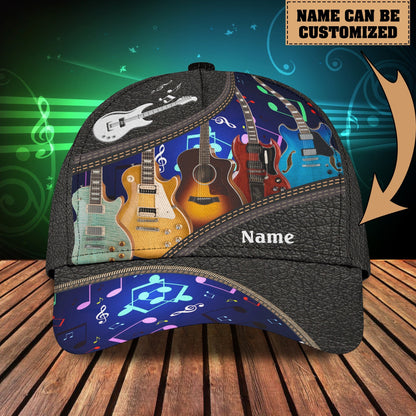 3D Classic Cap I Love Guitar Personalized Name Cap Lasfour CA0600