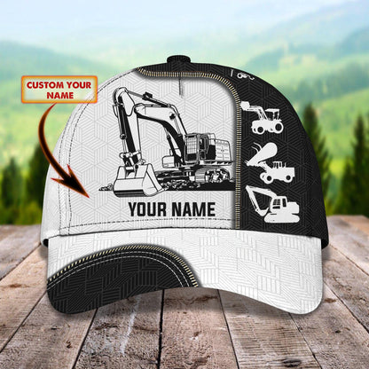 3D Classic Cap Excavator Personalized Name Cap Lasfour CA1167