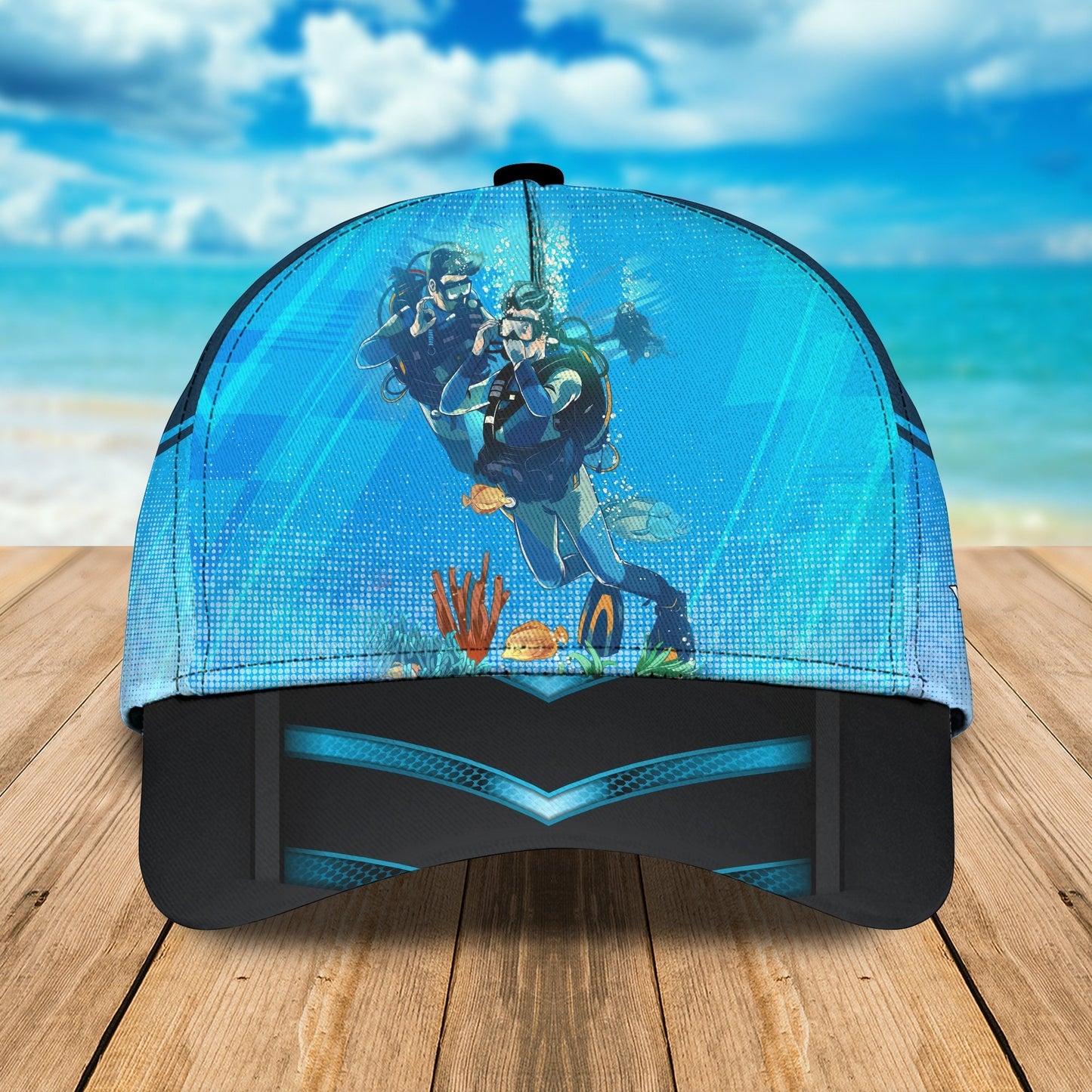 3D Classic Cap Scuba Diving Cap Scuba Diver Personalized Classic Cap Scuba Diving Fuly Lasfour CA1879