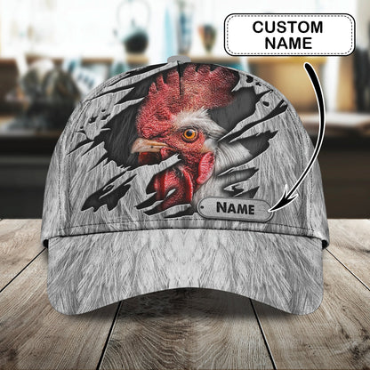 3D Classic Cap Rooster Personalized Name Cap Lasfour CA0963