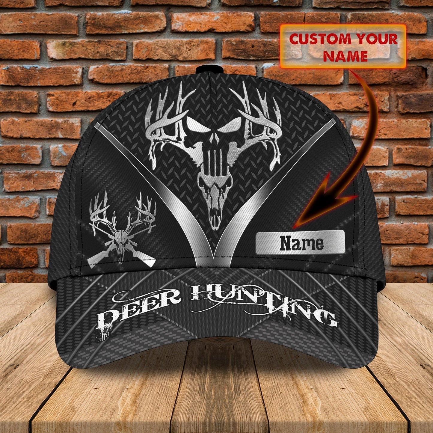 3D Classic Cap Deer Hunting Personalized Name Cap Lasfour CA2273