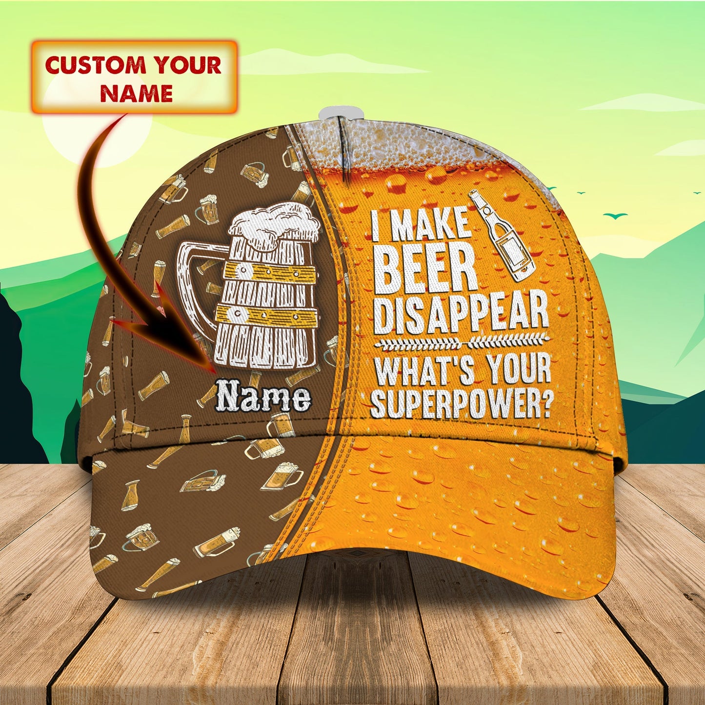 3D Classic Cap Beer Personalized Name Cap 51 Lasfour CA1012