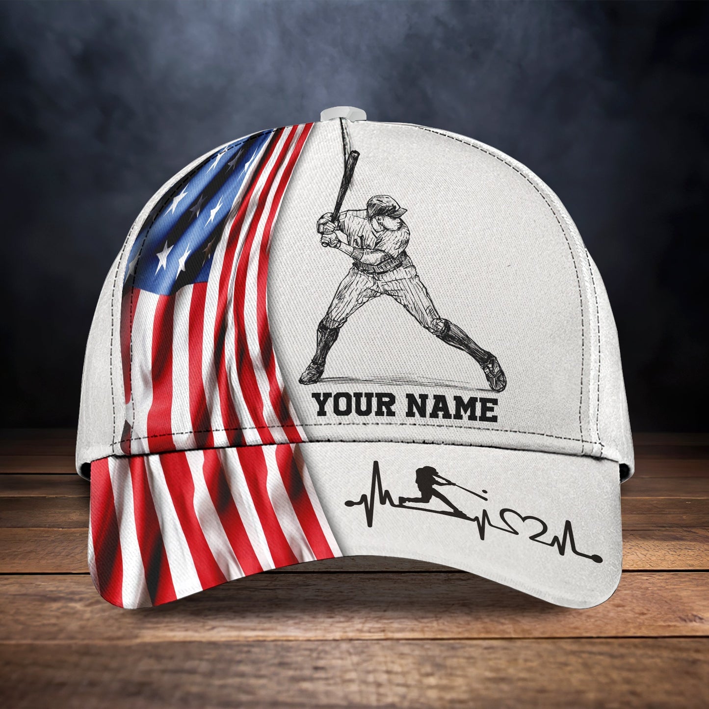 3D Classic Cap Baseball Personalized Name Cap Lasfour CA0569