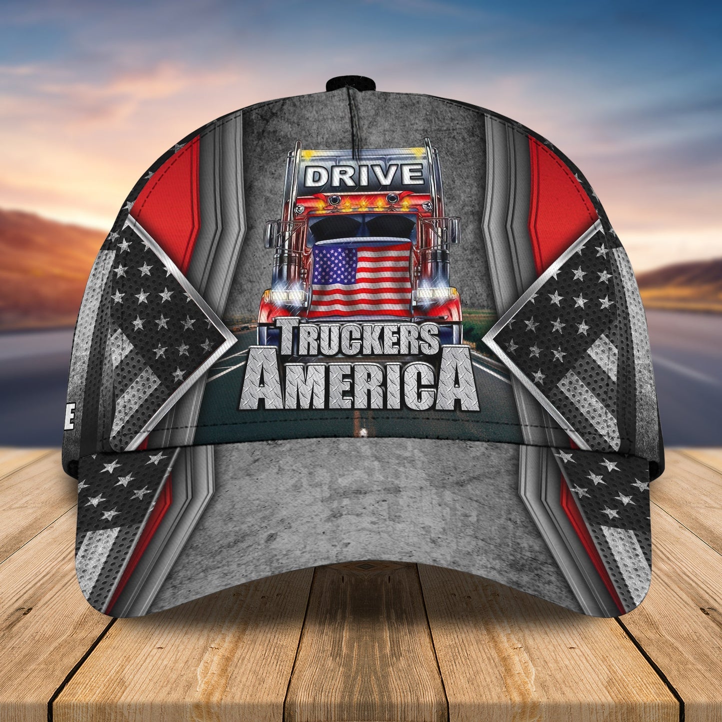 3D Classic Cap American Trucker Personalized Name Cap 07 Lasfour CA0702