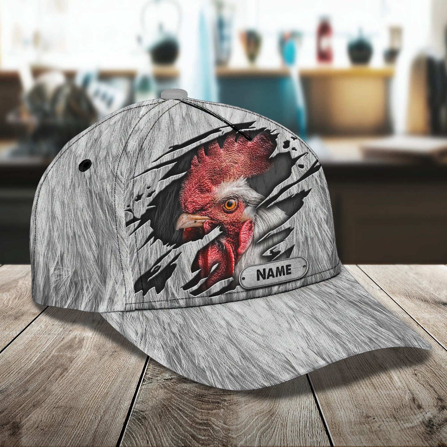 3D Classic Cap Rooster Personalized Name Cap Lasfour CA0963