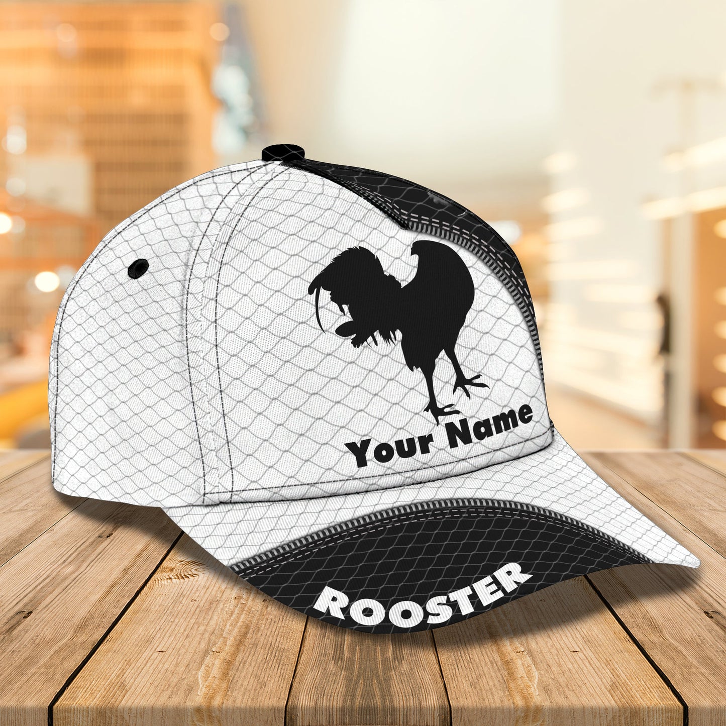 3D Classic Cap Rooster Personalized Name Cap Lasfour CA0653