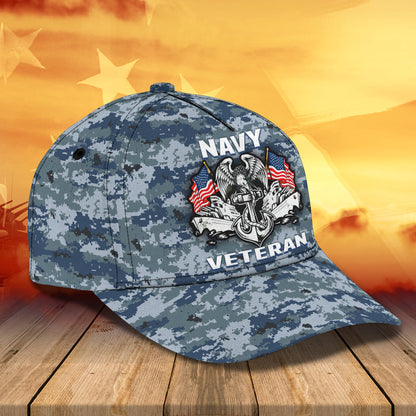 3D Classic Cap Personalized Classic Cap Navy Veteran Lasfour CA2410