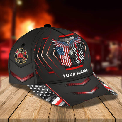 Personalized Classic Cap Firefighter Eagle For Men And Woman, Baseball 3D Firefighter Cap Hat CO0410