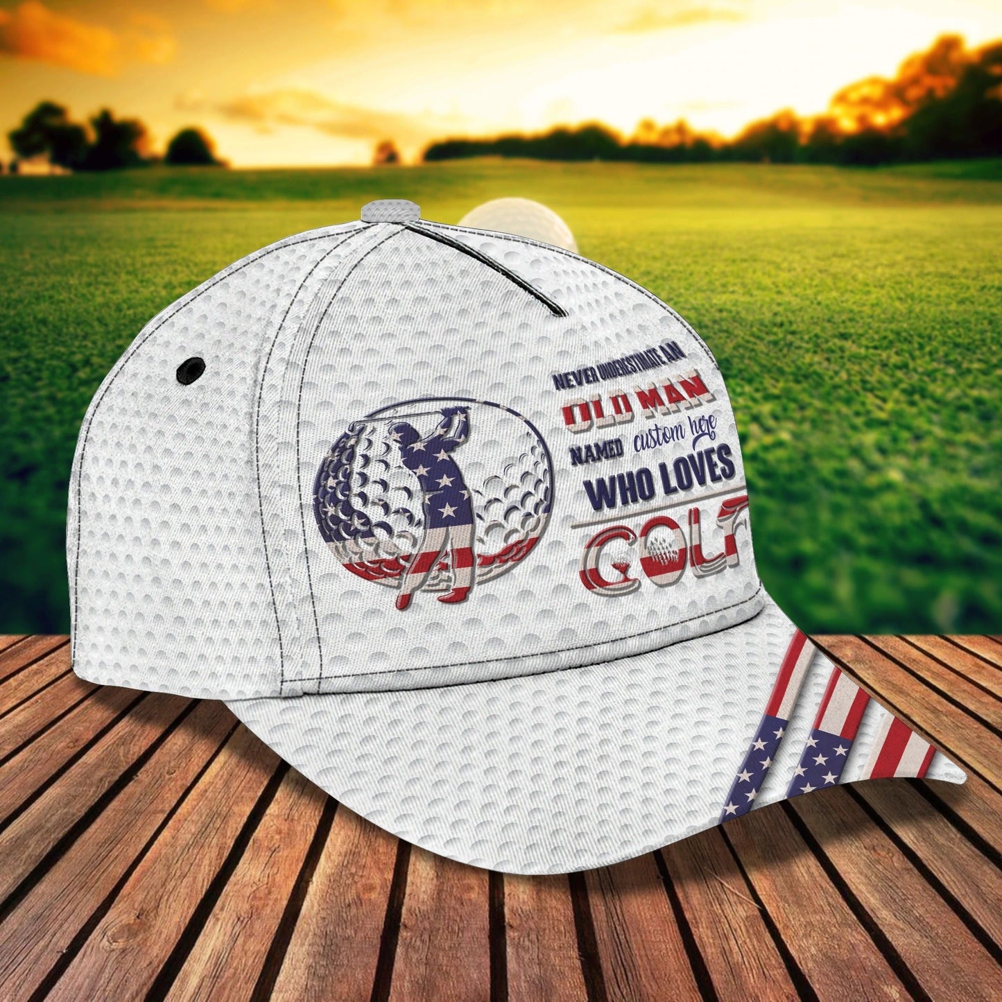 Personalized With Name A 3D Classic Cap For Dad Golfer, Father Day Cap For Dad Golf, Dad Golfer Gift CO0377