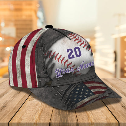 3D Classic Cap Baseball 4 Personalized Name Cap Lasfour CA0908