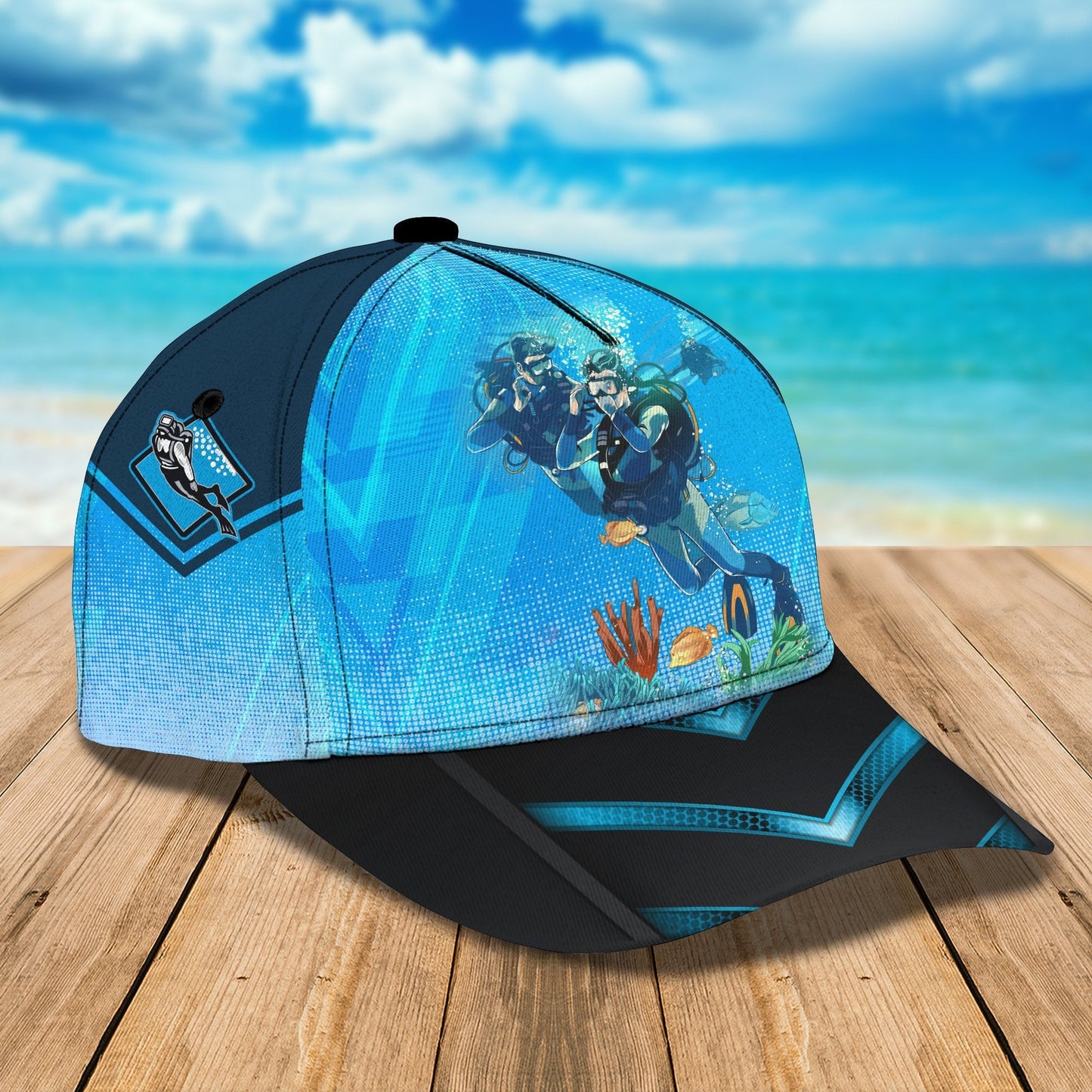 3D Classic Cap Scuba Diving Cap Scuba Diver Personalized Classic Cap Scuba Diving Fuly Lasfour CA1879