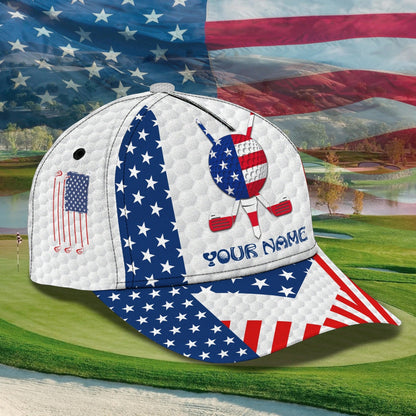 Personalized Progress Of A Golf Master 3D Cap Hat, I Love Golf Full Print White Cap Hat CO0373