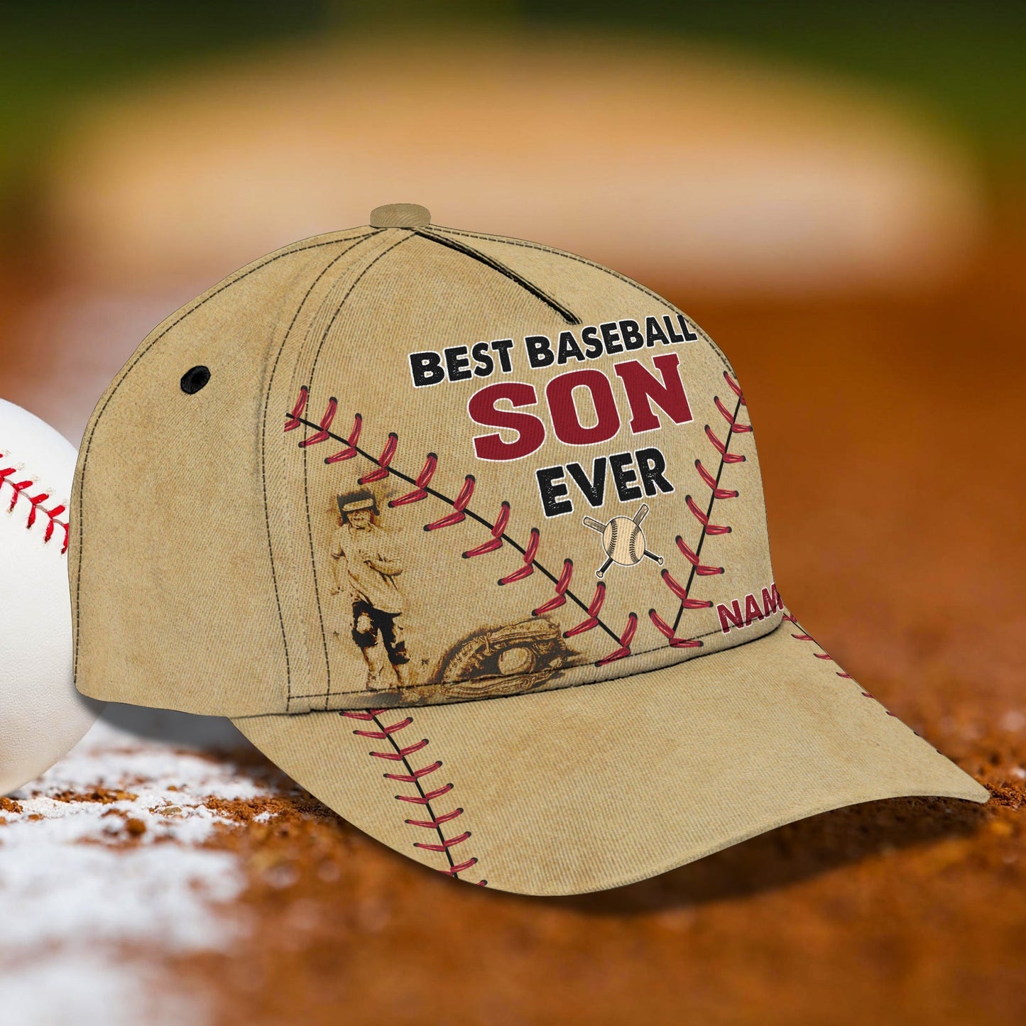 3D Classic Cap Baseball Son Personalized Name Cap Lasfour CA0563