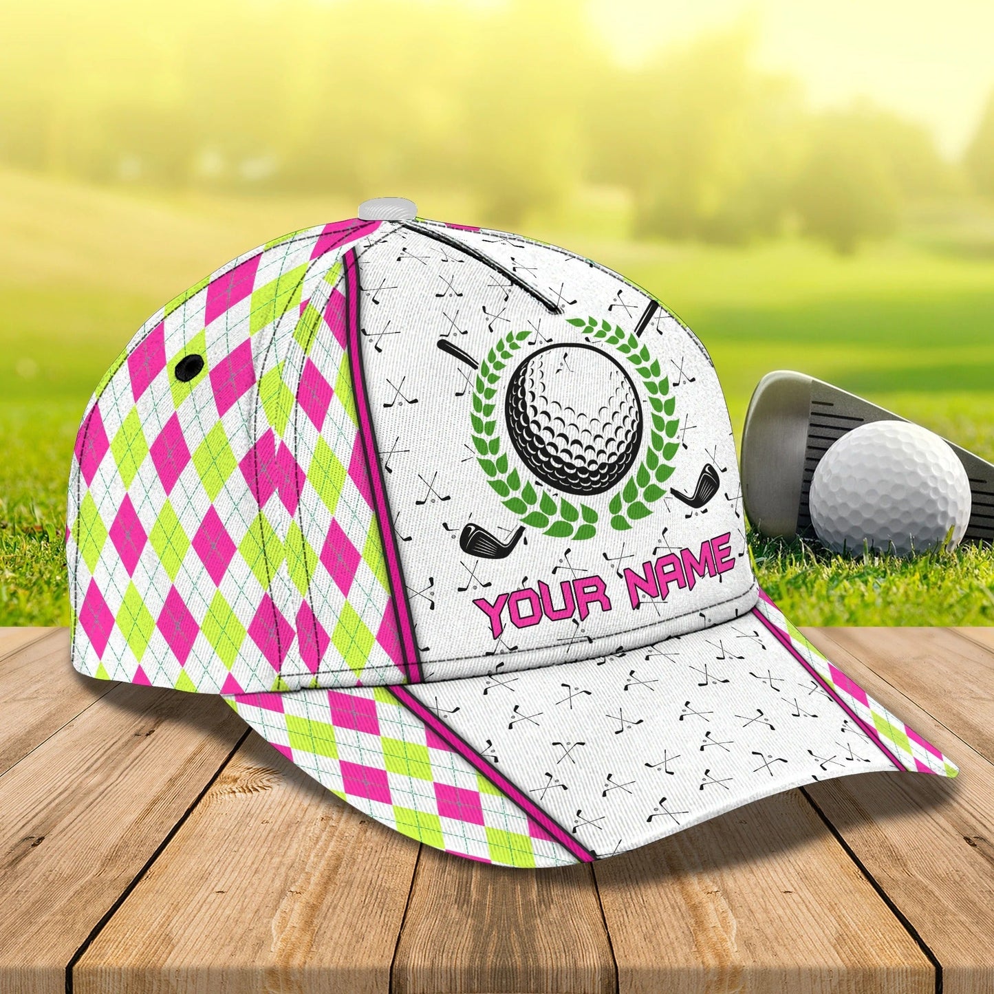 Customized With Name 3D All Over Print Womens Golf Cap, Golf Hat For Girl, Golf Cap Woman CO0348
