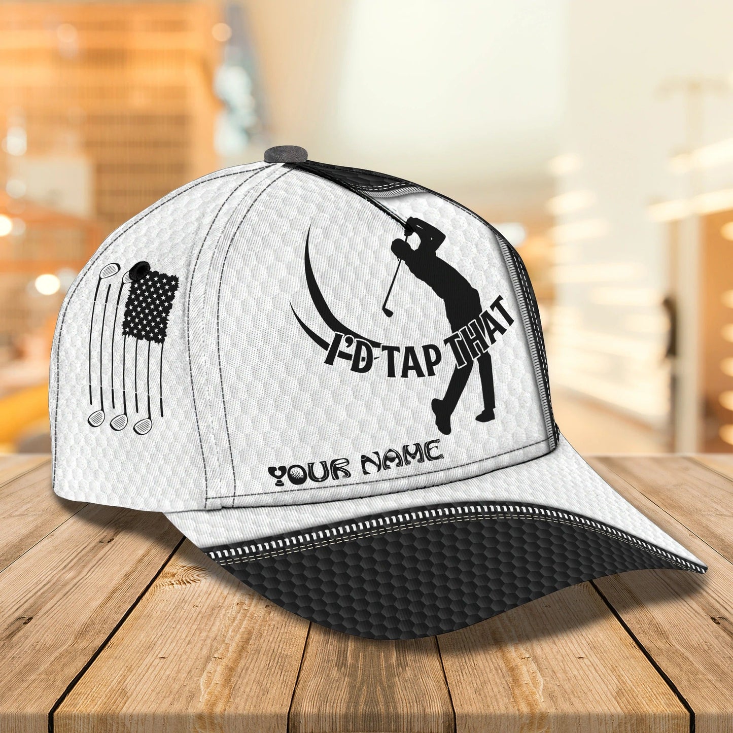 Customized 3D Full Printed Mens Golf Cap, Classic 3D Cap For Golfer, Nice Short I Love Golf Hat, Golf Cap CO0355