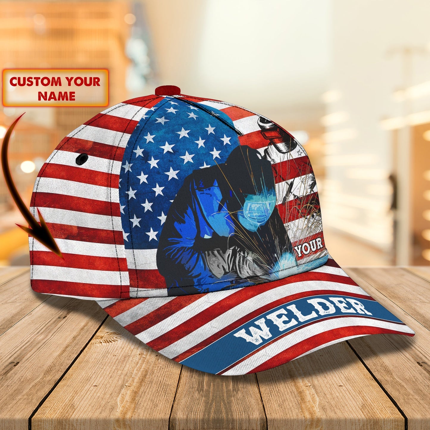 3D Classic Cap Welder Personalized Name Cap Lasfour CA0870